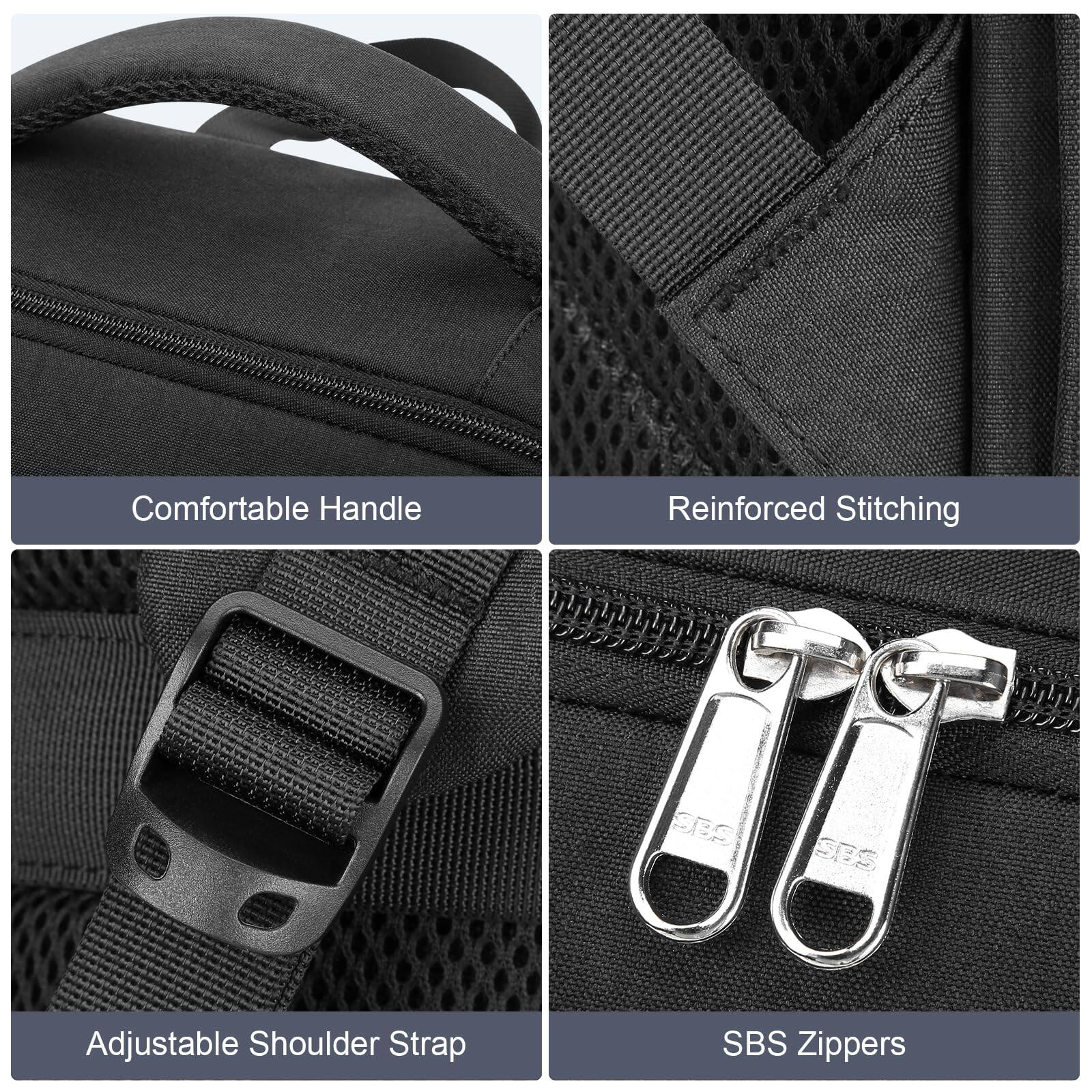 Alt View 4. Live At Space - 17 Inch Laptop Backpack Slim Durable Business With Usb Charging Port  Lightweight Casual Daypack For College Work - Black.