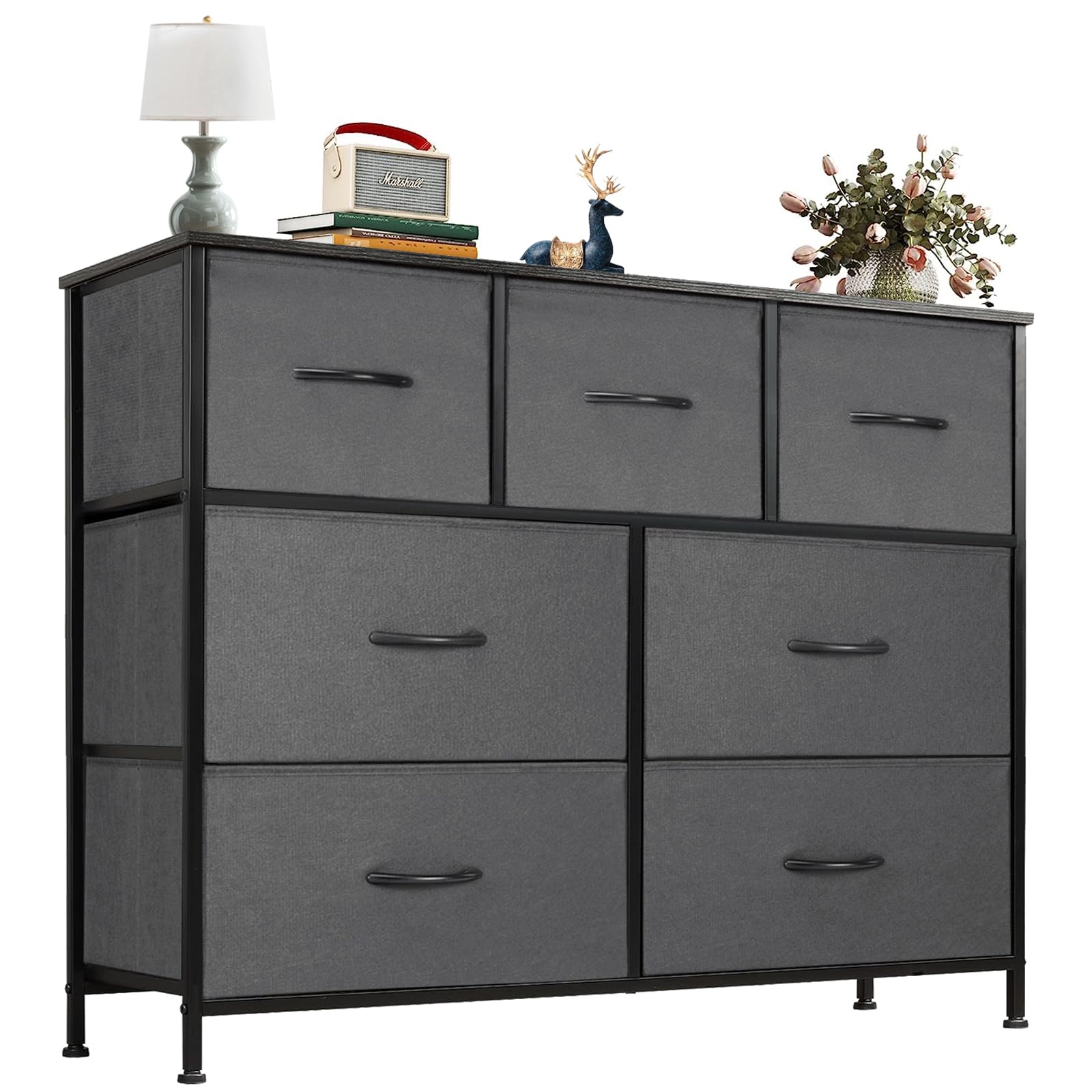 Grey 11.8"D x 39.3"W x 30.3"H (7 Drawers)