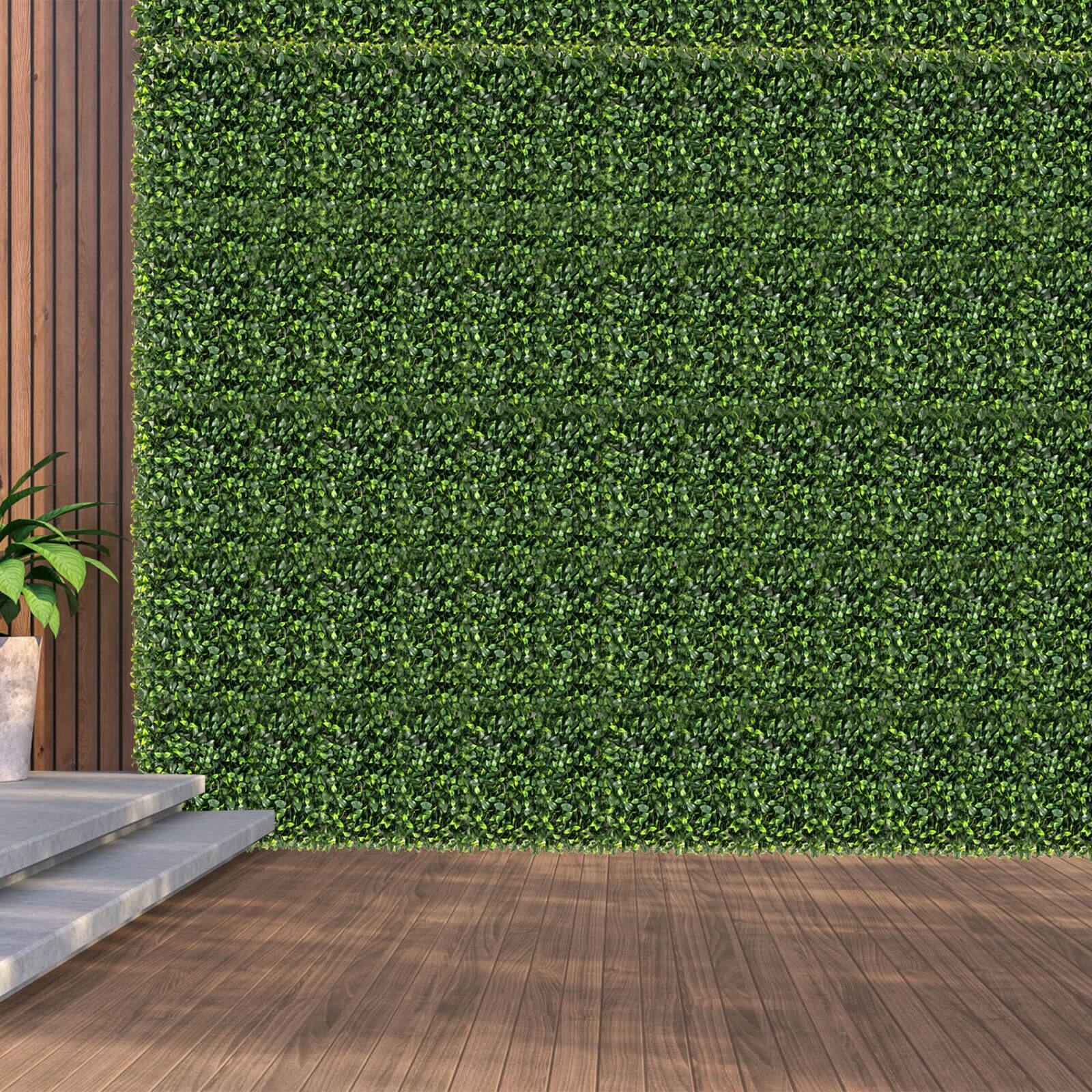 Alt View 1. Costway - Costway 12 Pcs Faux Topiary Gardenia Shrub Grass Panels with Insertable Branches 20" x 20" - Green.