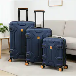 Oumilen - 3 Piece Luggage Set – 20" + 26" + 30" ABS Hardshell Suitcases, Spinner Wheels with TSA Lock - Navy Blue