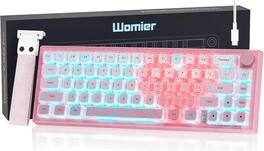 Womier - VK66 Pro 65% Wired Gaming Keyboard, QMK/VIA Creamy Mechanical Keyboard - Pink