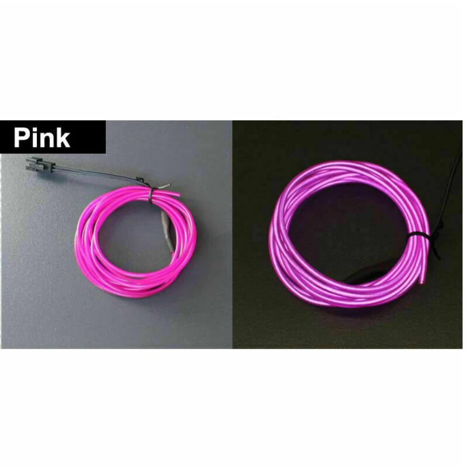 Back. Home Collection - 6.56Ft Battery Powered Neon LED EL Wire String Light Pink - Pink.