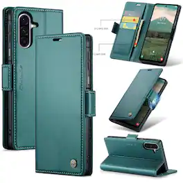 UUCOVER - For Samsung Galaxy A17 5G/4G PU Leather Wallet Case with RFID Blocking Cash Card Holder, Magnetic Flip Kickstand Cover - Green