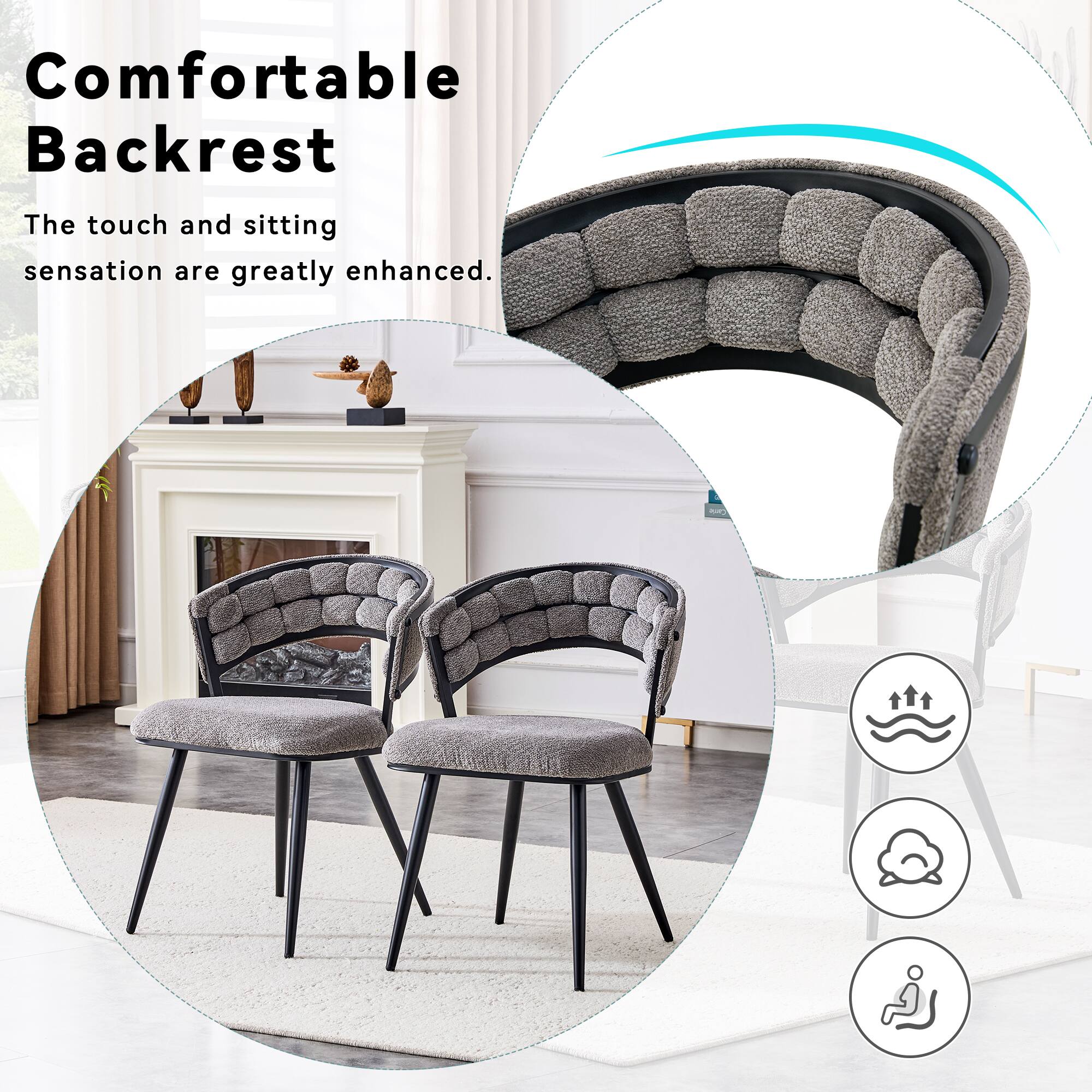 Comfortable Backrest  
The touch and sitting sensation are greatly enhanced.