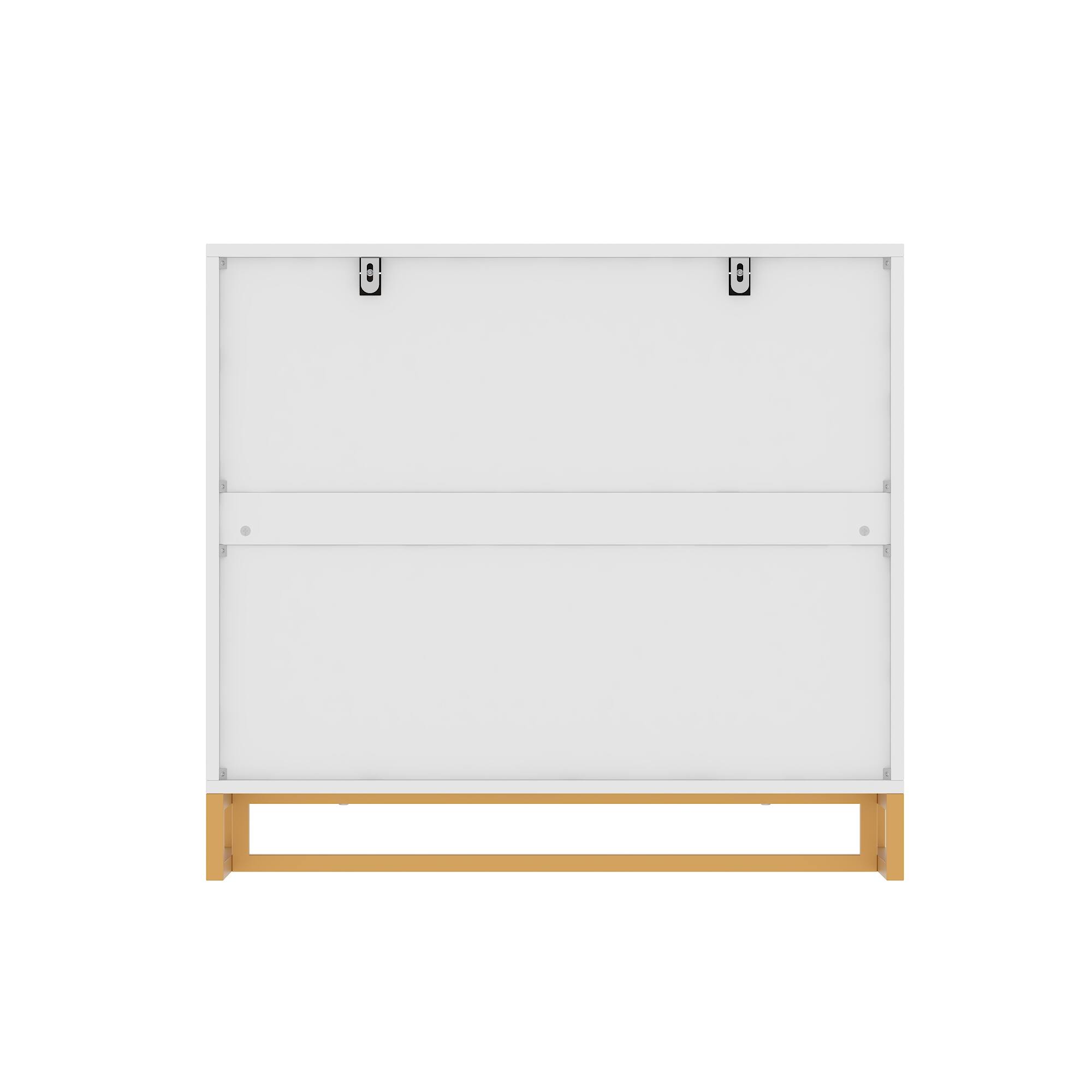 Back. Famapy - Famapy Modern 3 - Drawer Nightstand: Sleek Storage for Bedroom & Living Area - White.