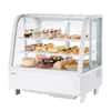 Front. VEVOR - Refrigerated Display Case, 3.5 Cu.Ft./100L Countertop Pastry Display Case, 2-Tier Commercial Cake Refrigerator with LED - White.