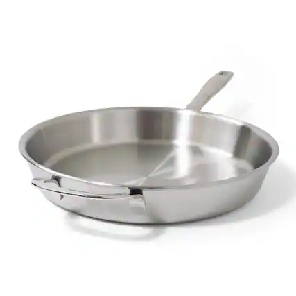 Front. Alva - Alva Maestro 5-Ply Stainless Steel Frying Pan 11" - Oven Safe and Toxin-Free Cookware - Silver.