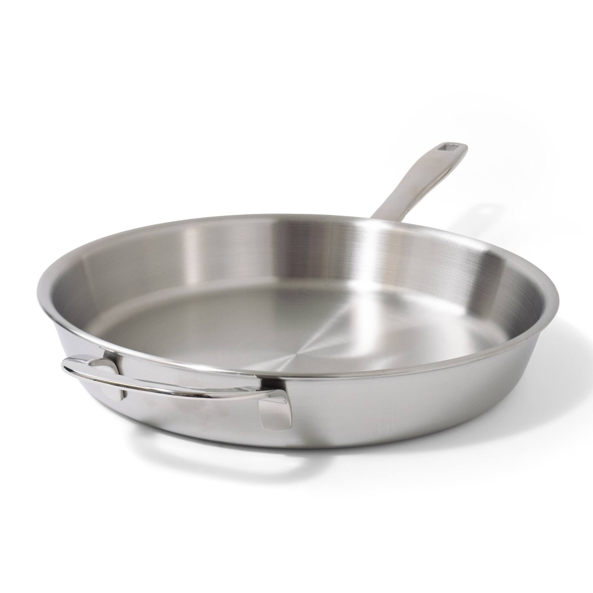 Front. Alva - Alva Maestro 5-Ply Stainless Steel Frying Pan 11" - Oven Safe and Toxin-Free Cookware - Silver.