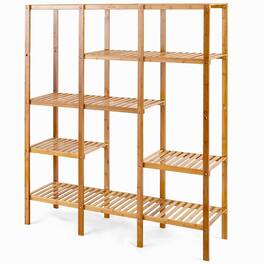 Hivvago - Eco-Friendly Bamboo 4-Shelf Bookcase Storage Rack - Natural