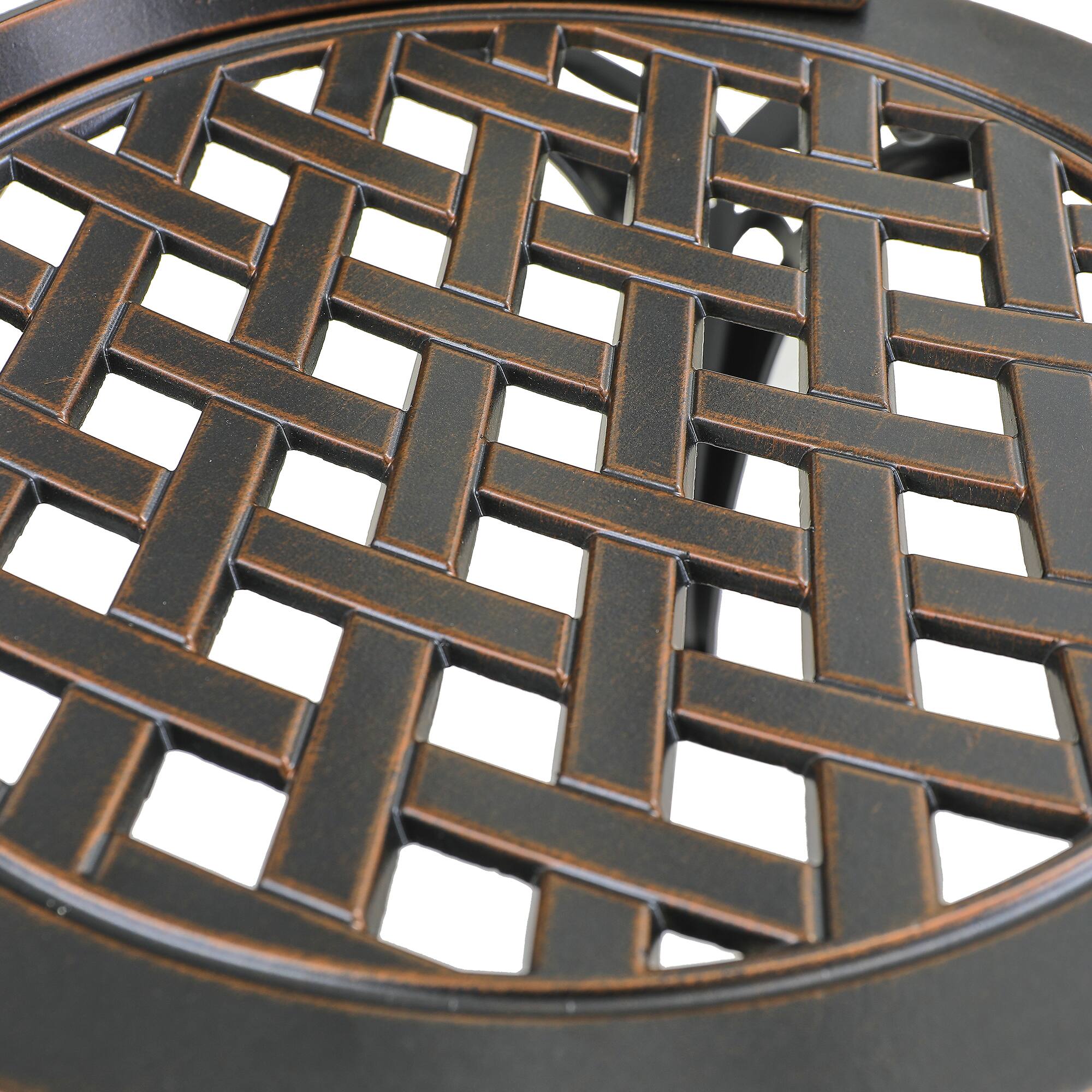 Back. Mondawe - Set of 2 Outdoor Cast Aluminum Chairs - Bronze.