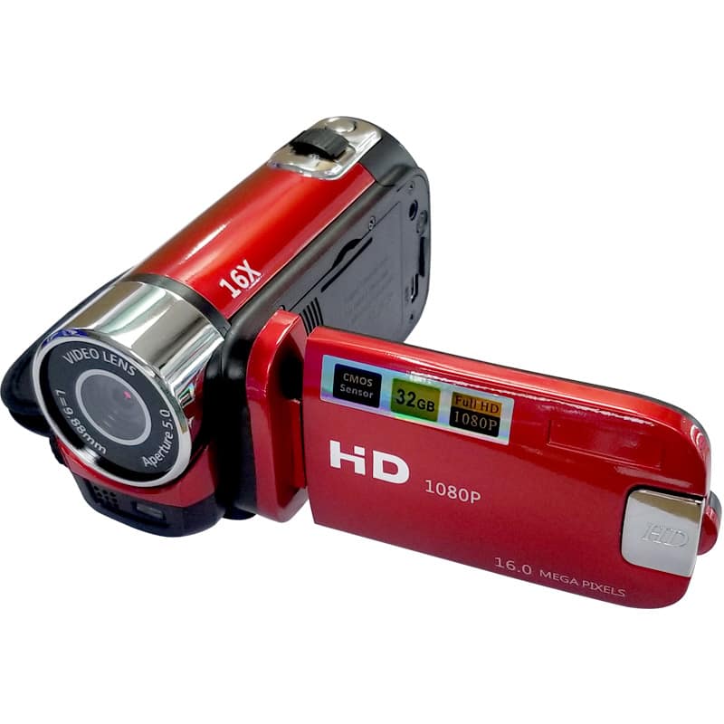 Cluzine - 1080P HD Digital Camcorder, 16MP, 16X Zoom, 2.7" Rotatable Screen, Vlogging Camera