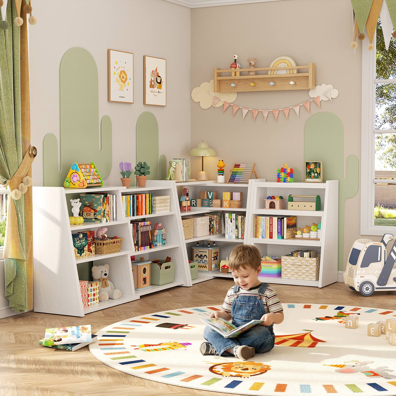 Alt View 4. Aheaplus - 4-Tier Small Extendable Ladder Bookshelf, Corner Bookshelf for Home & Office - White.