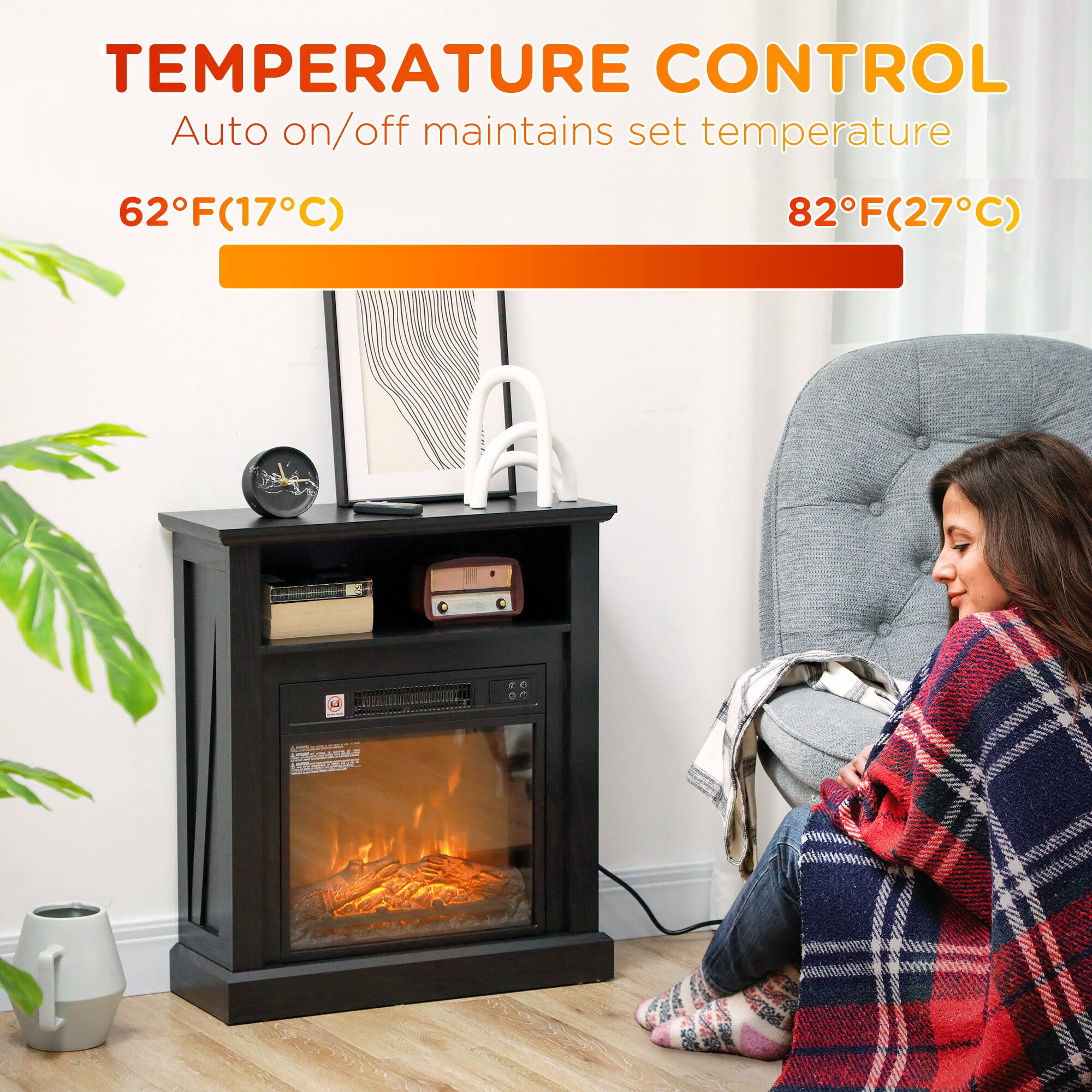 TEMPERATURE CONTROL  
Auto on/off maintains set temperature  

62°F (17°C)  
82°F (27°C)