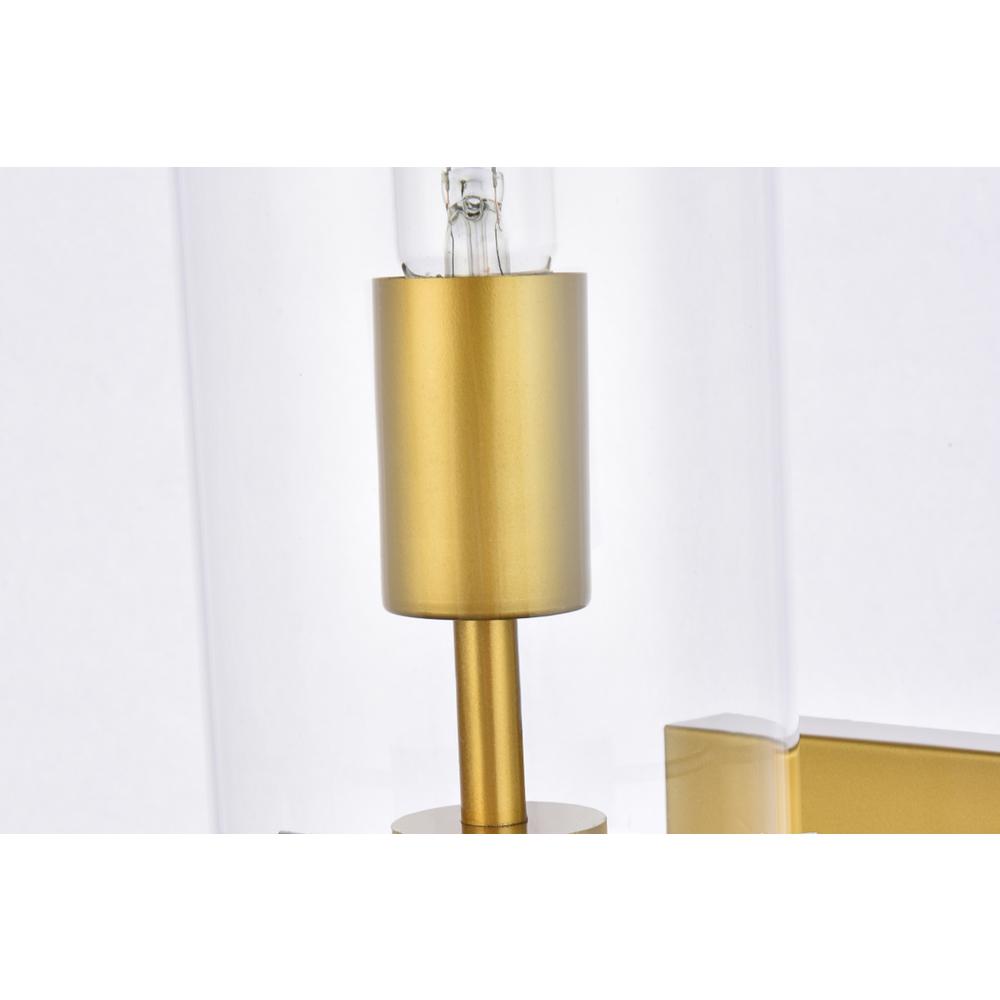 Alt View 2. Living District - Savant 1 light brass wall sconce - Brass And Clear.