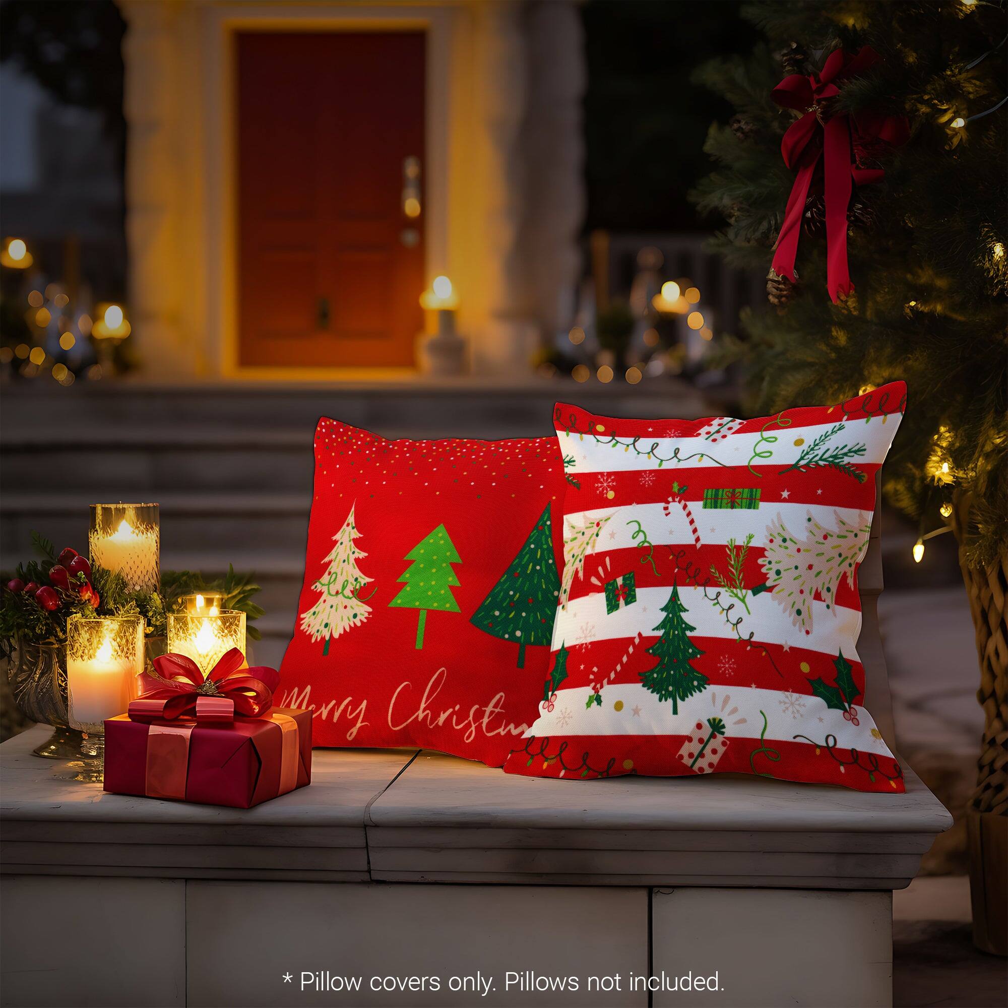 Merry Christmas  
* Pillow covers only. Pillows not included.