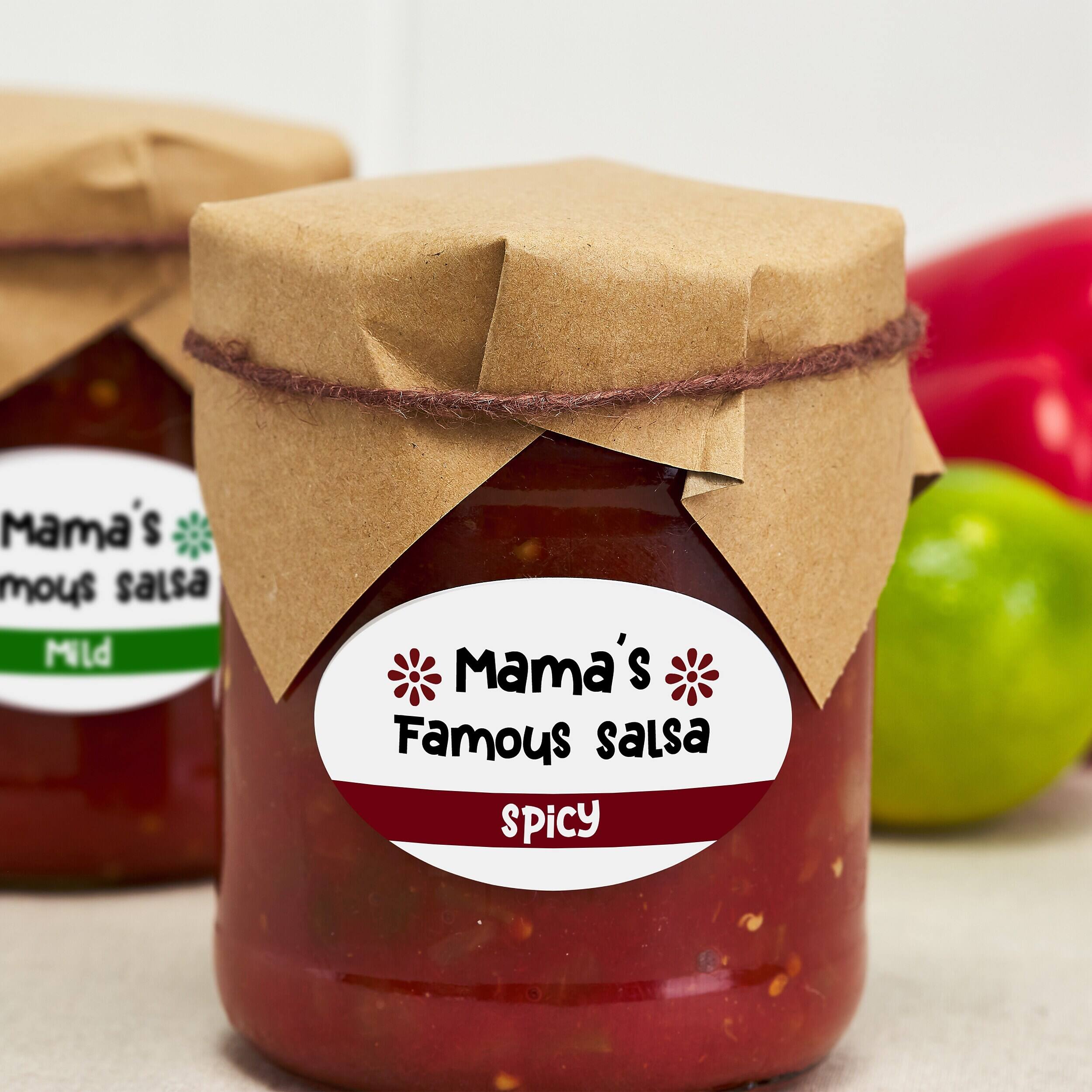 Mama's famous salsa Mild  
Mama's famous salsa spicy