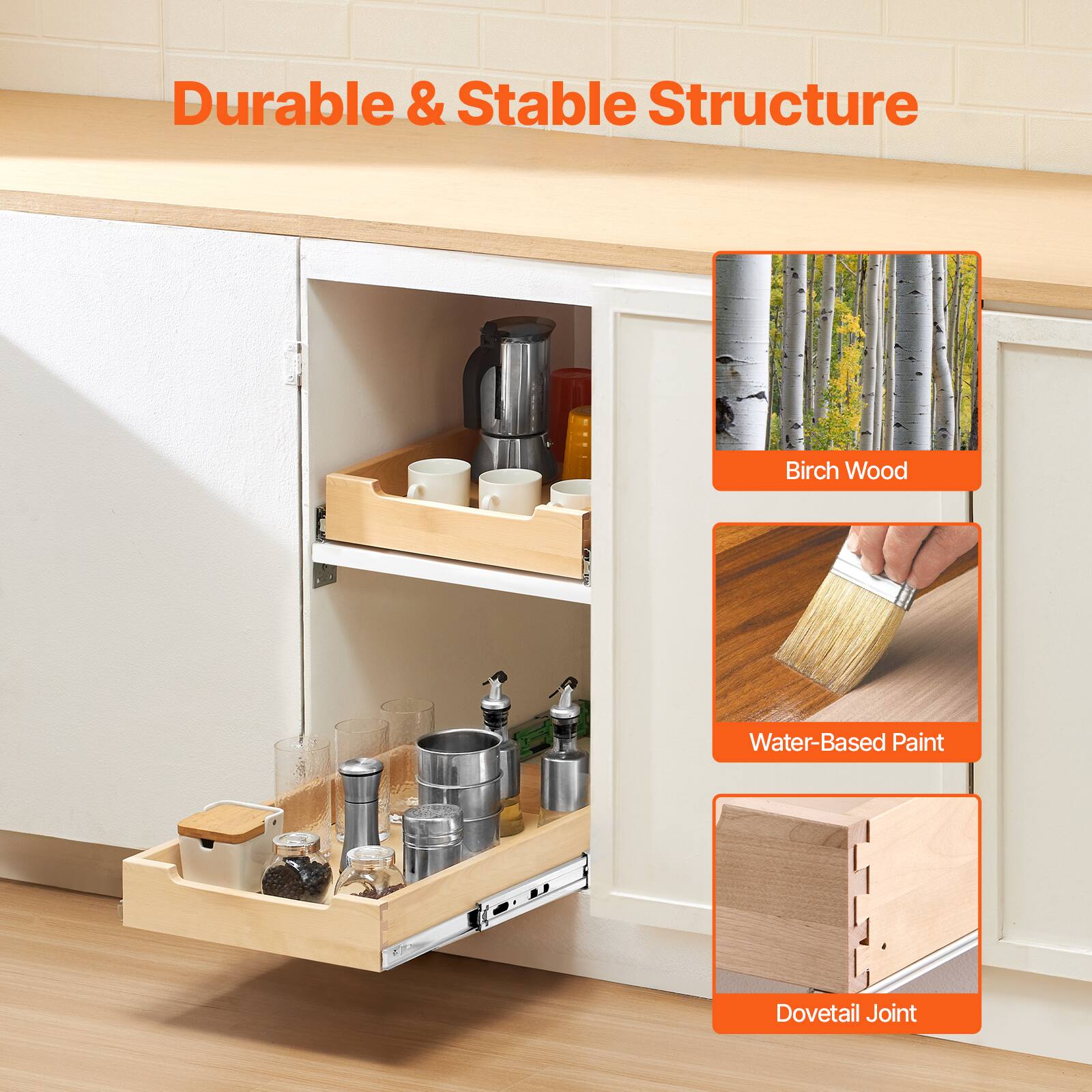 Durable & Stable Structure

- Birch Wood
- Water-Based Paint
- Dovetail Joint