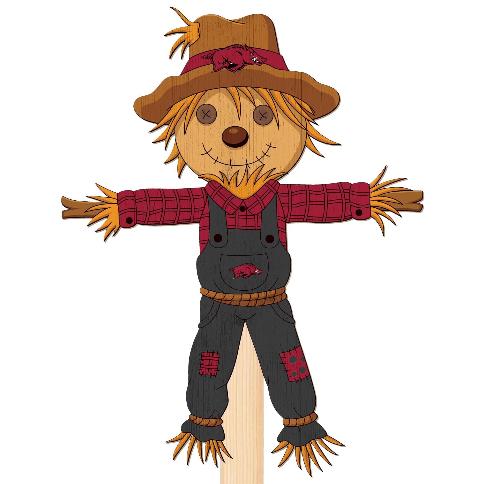 Fan Creations - Arkansas Razorbacks 12" Scarecrow Yard Stake - Multicolor