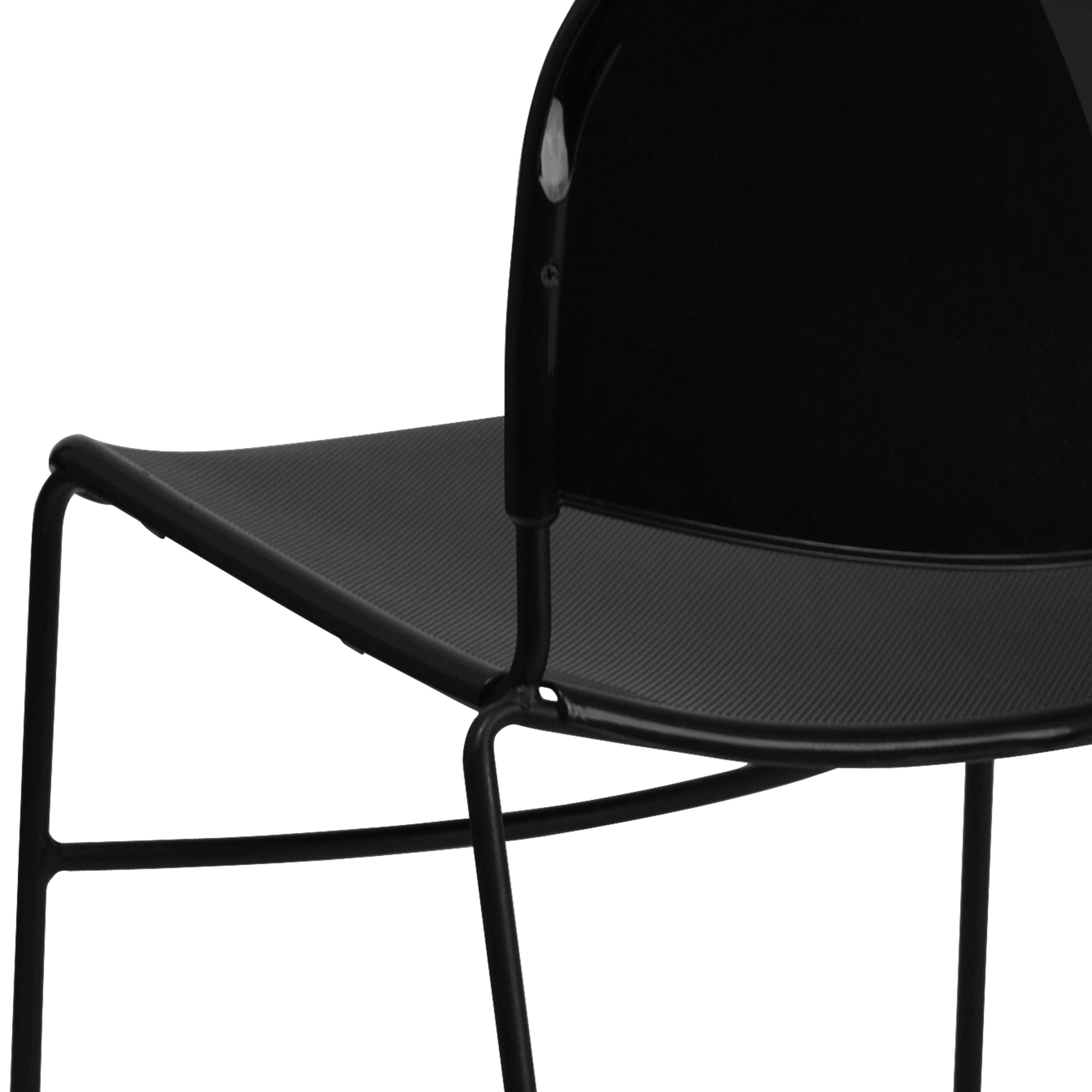 Alt View 8. Emma + Oliver - Ultra-Compact School Stack Chair - Office Guest Chair/Student Chair - Black Plastic/Black Frame.