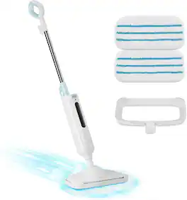 Sweet - Steam Mop for Floor Cleaning, Lightweight Floor Steamer with 2 Washable Pads - White Green