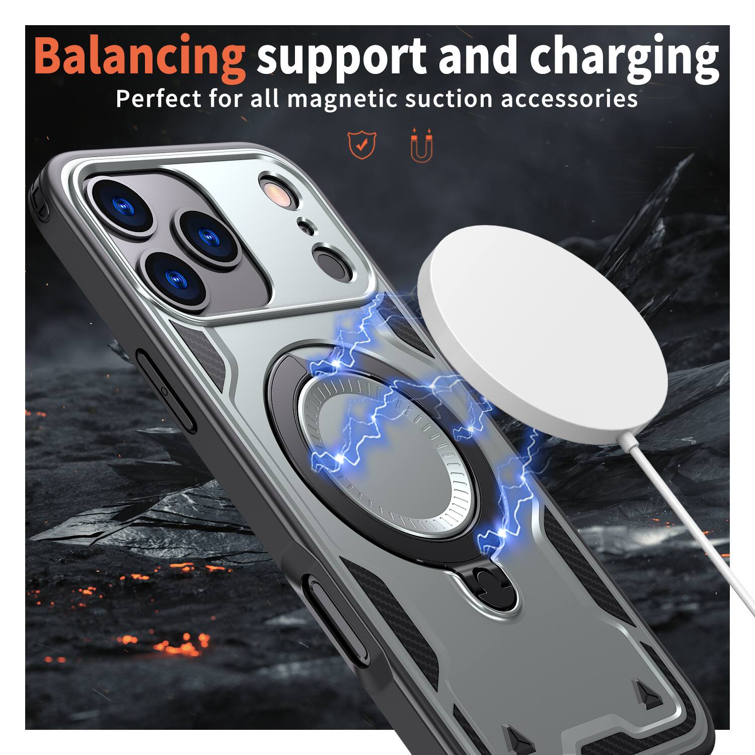 Balancing support and charging  
Perfect for all magnetic suction accessories
