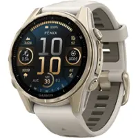 Garmin - fēnix 8 AMOLED Sapphire GPS Smartwatch 43mm Fiber-reinforced polymer - Soft Gold - Front_Zoom