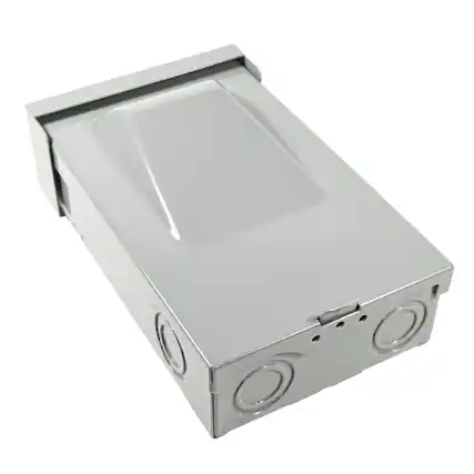 Front. HQRP - Non-Fusible AC Disconnect Switch Pull-Out, 60 Amp 120/240 VAC, Outdoor Type 3R Metal Enclosure - grey.