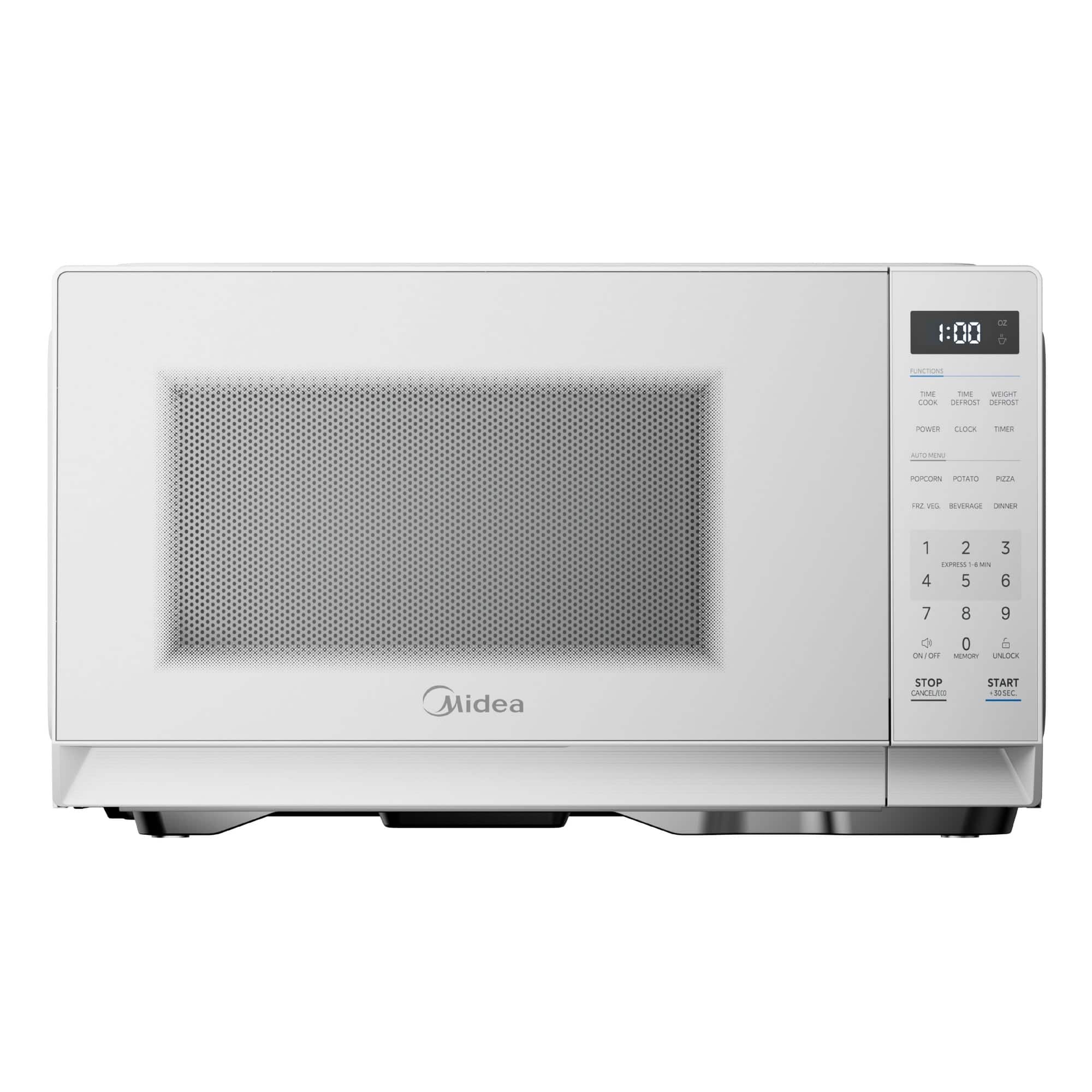 Midea - 0.9 Cu. Ft. Compact Countertop Microwave Oven, 900W, 11 Power Levels - White