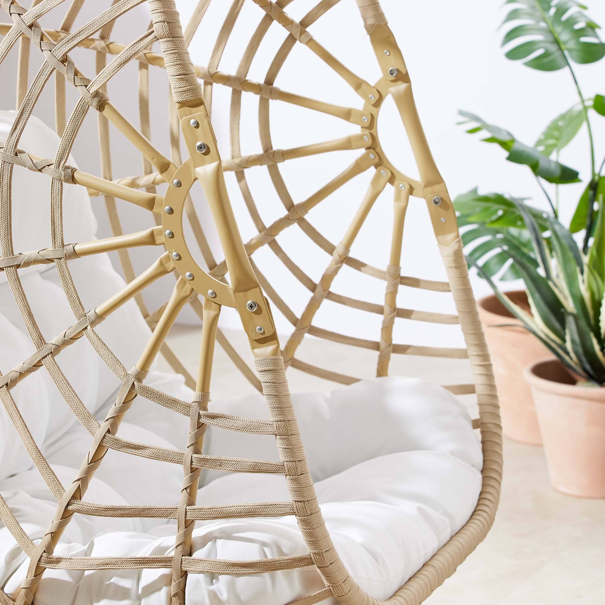 Alt View 1. Modway - Amalie Wicker Rattan Outdoor Patio Rattan Swing Chair without Stand by Modway - Natural White.