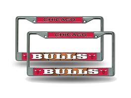 Rico Industries - Chicago Bulls NBA Chrome Metal License Plate Frame - Set of 2 Frames - Multi