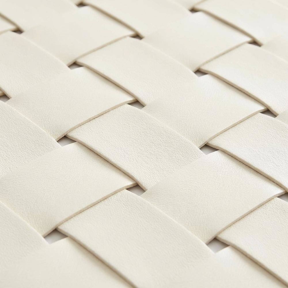 Back. FurniFact - Vegan Leather Full Headboard with TexturedPattern and Durable Build - Beige.
