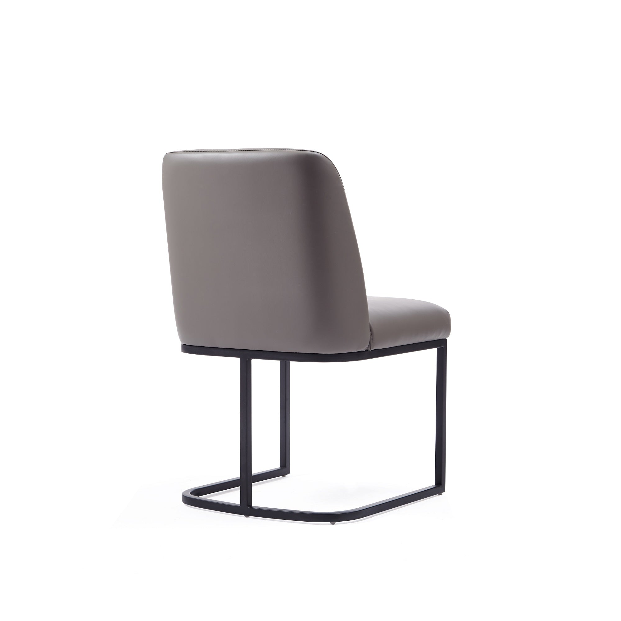 Alt View 1. Manhattan Comfort - Serena Modern Metal Vegan Leather Dining Chair - Set of 2 - Taupe.