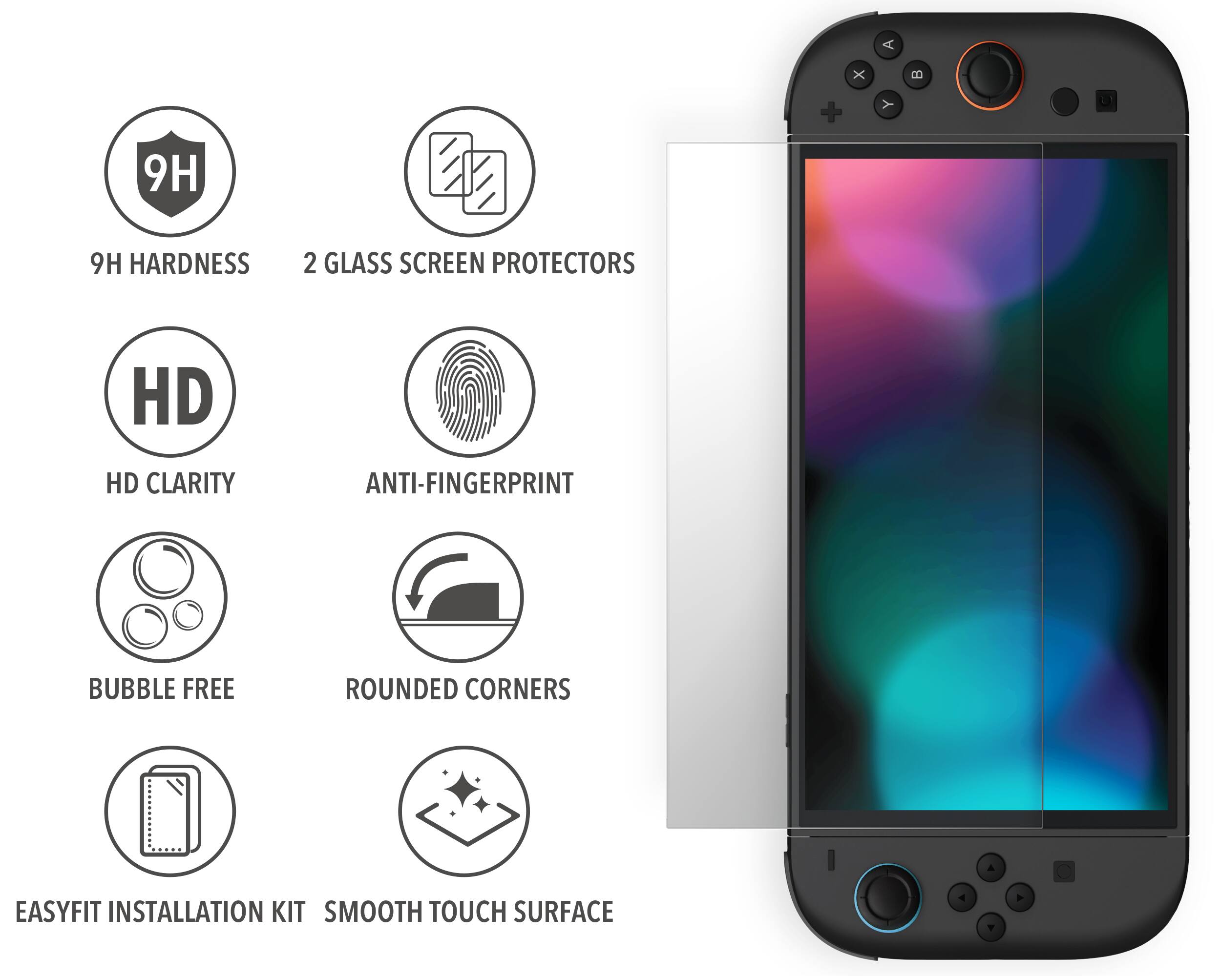 - 9H HARDNESS
- 2 GLASS SCREEN PROTECTORS
- HD CLARITY
- ANTI-FINGERPRINT
- BUBBLE FREE
- ROUNDED CORNERS
- EASYFIT INSTALLATION KIT
- SMOOTH TOUCH SURFACE