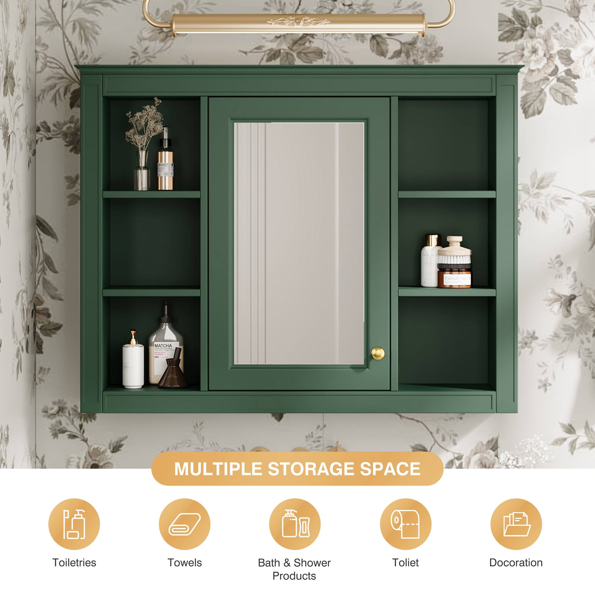 MATCHA  
MULTIPLE STORAGE SPACE  
Toiletries  
Towels  
Bath & Shower Products  
Toilet  
Decoration