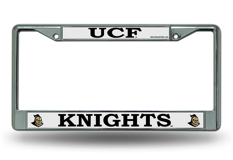 Central Florida UCF Knights - 12" x 6" Standard Size - Chrome Metal License Plate Frame