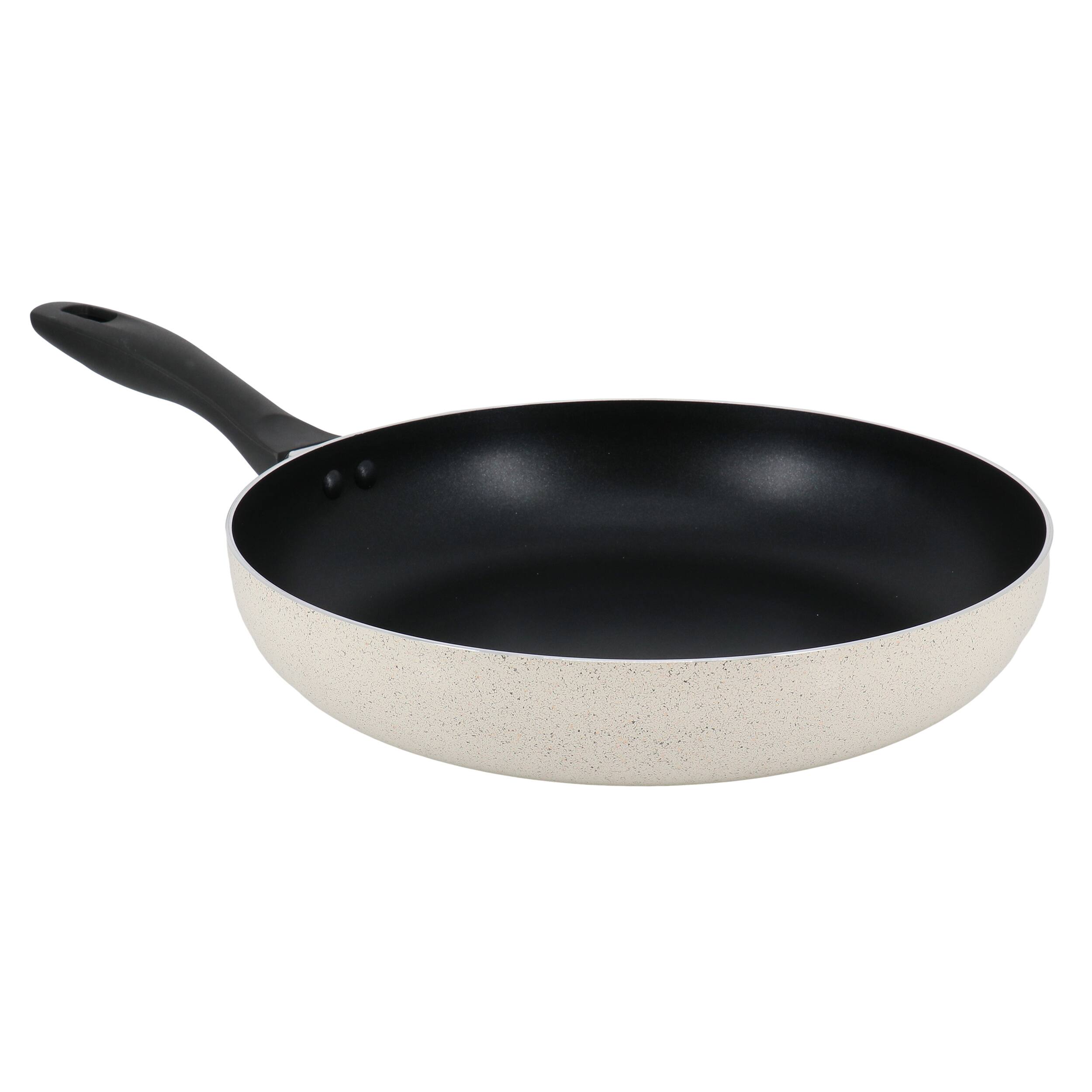 Front. Oster - Oster Clairborne 12 Inch Round Nonstick Aluminum Frying Pan in Linen - Linen.
