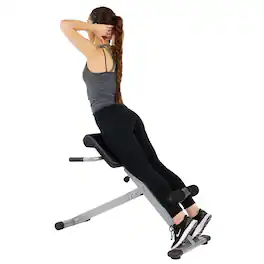 Sunny Health & Fitness - Sunny Strength™ 45 Degree Hyperextension Roman Chair - Gray