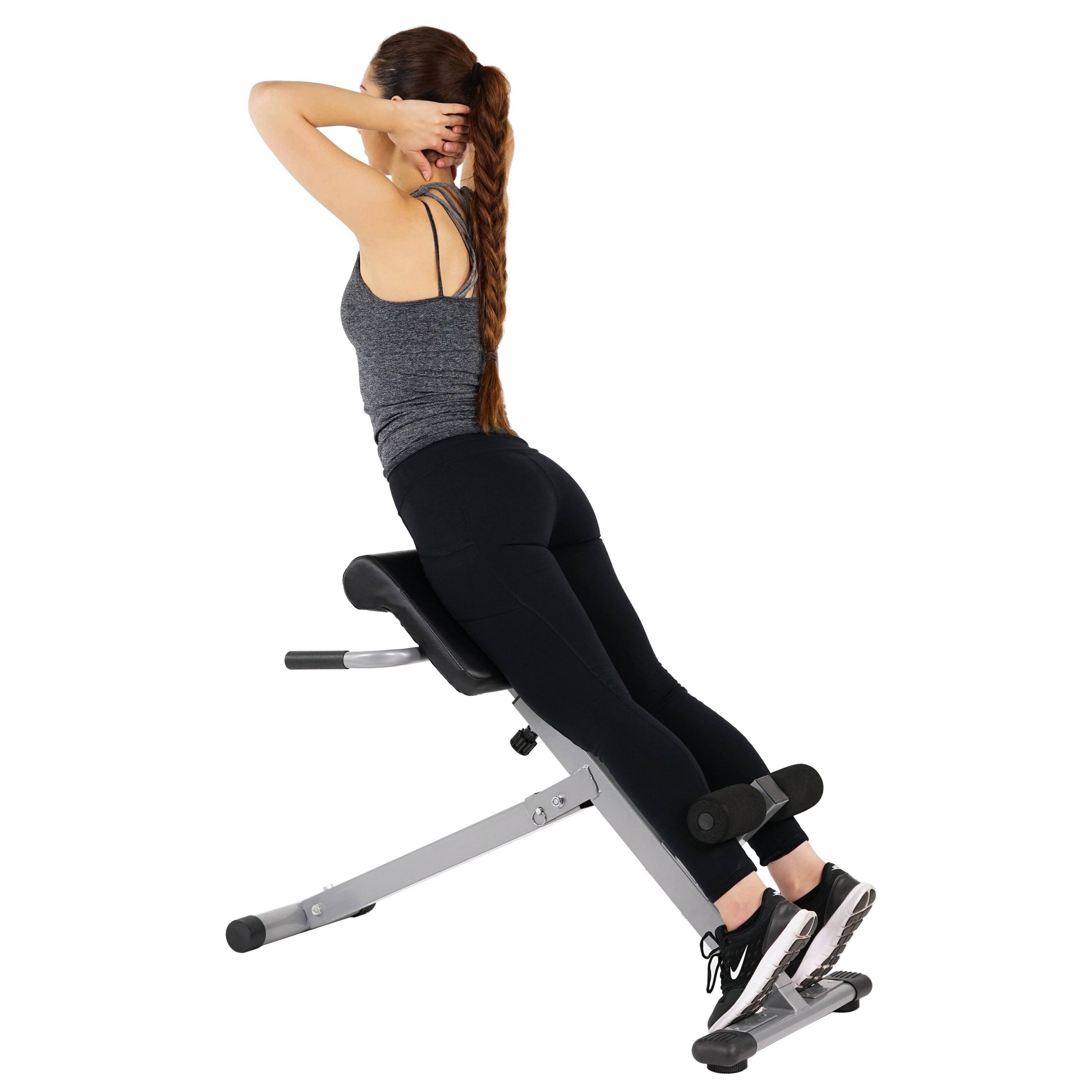 Front. Sunny Health & Fitness - Sunny Strength™ 45 Degree Hyperextension Roman Chair - Grey.