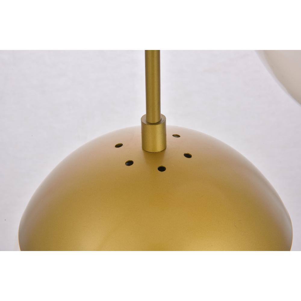 Left. Living District - Eclipse 5 Lights Brass Pendant With Frosted White Glass - Brass And Frosted White.