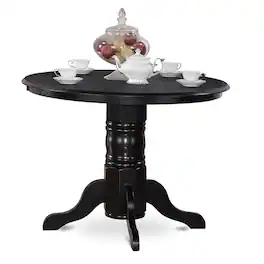 East West Furniture - Dining Room Set Black - Brown