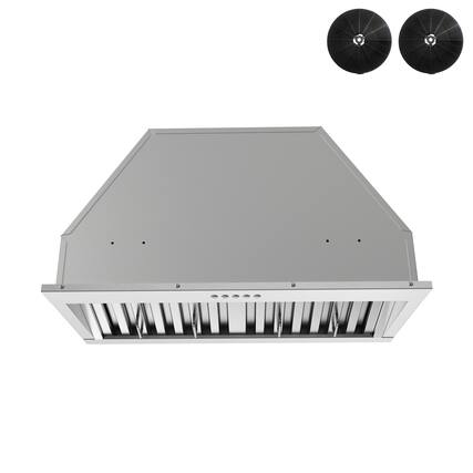 Front. Streamline - 28 in. Belsito Convertible Insert 350 CFM Range Hood, Baffle Filters, Electronic Button Control, LED Light - Brushed Stainless Steel.
