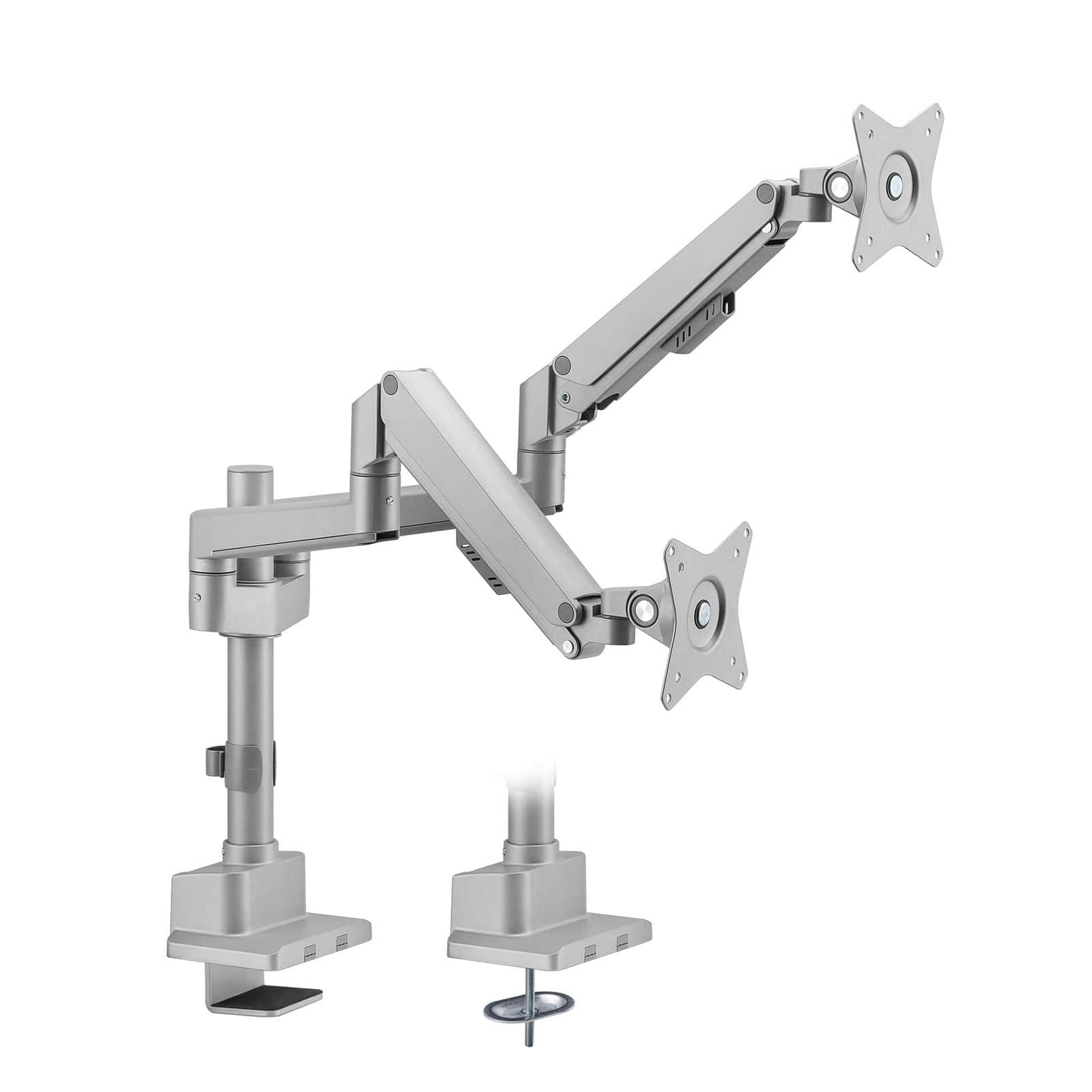 Mount-It! Full Motion Dual Monitor Desk Mount, Height Adjustable with Gas Spring Arms for monitors up to 32"
