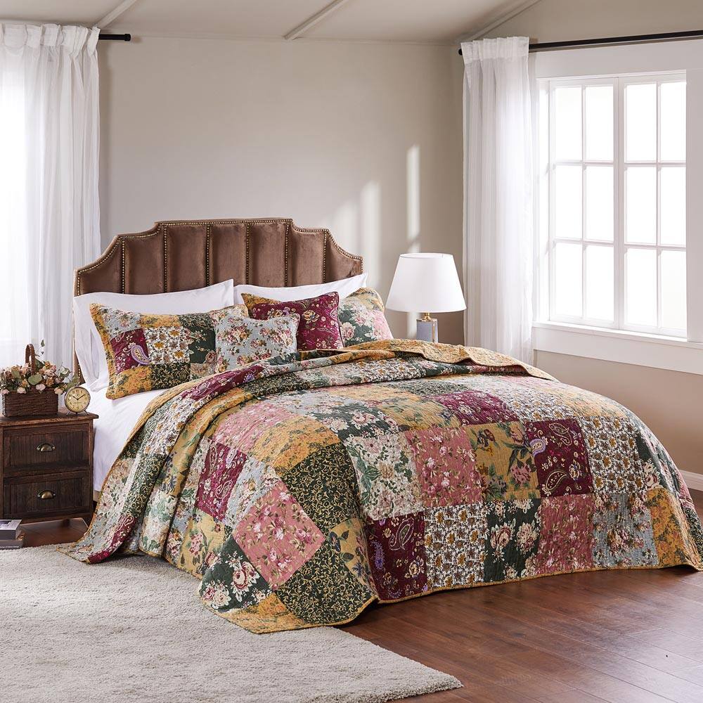 Alt View 1. BreeBe - Antique Chic Bedspread Set 3-Piece Queen - Multi.