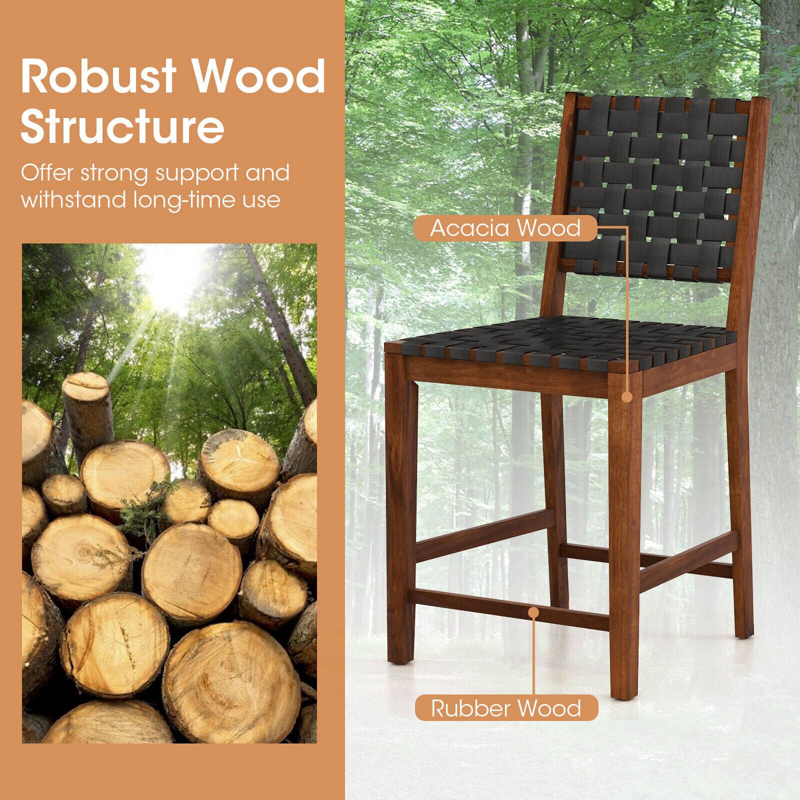 Robust Wood Structure
Offer strong support and withstand long-time use
Acacia Wood
Rubber Wood