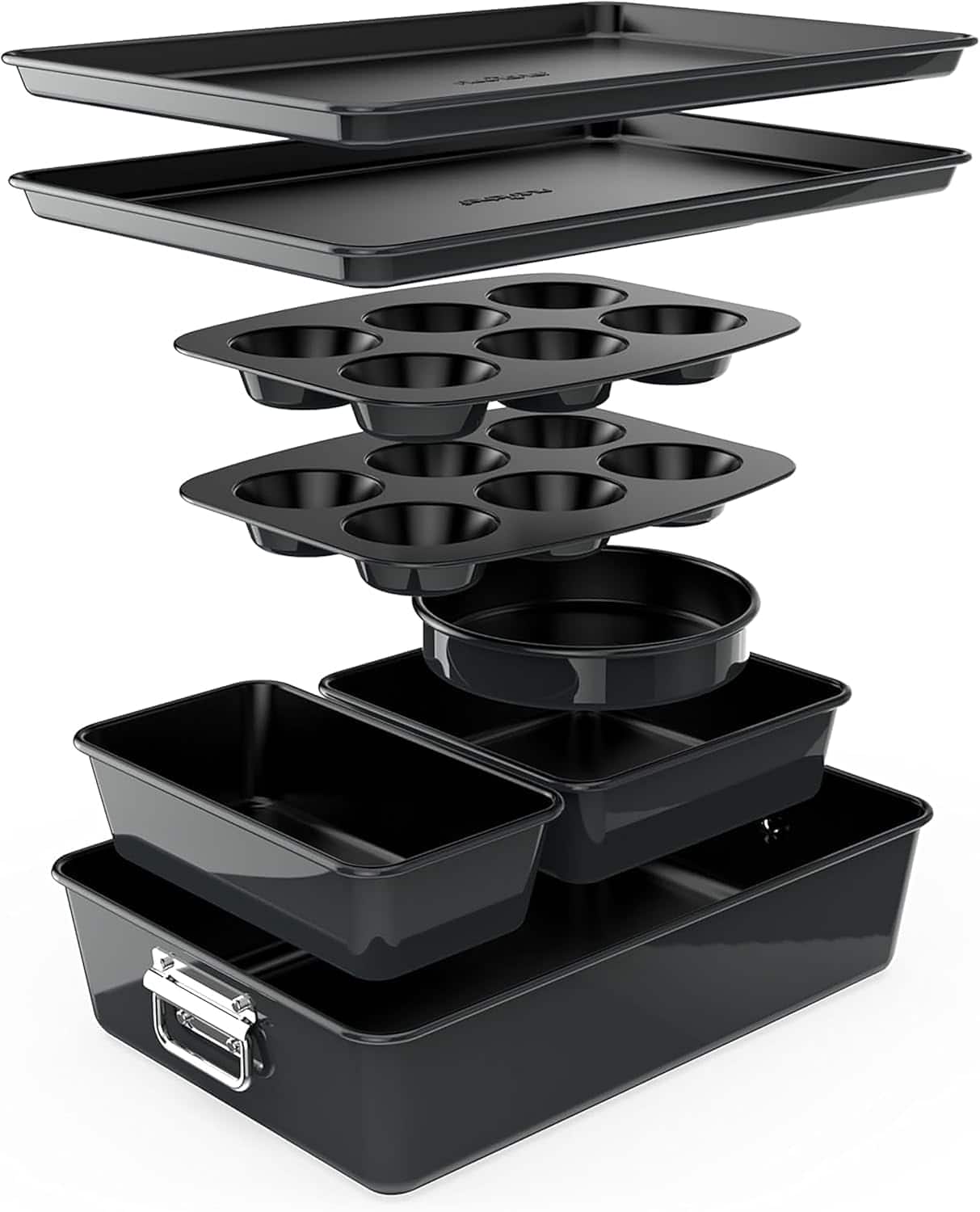 NutriChef - 8-Piece Stackable Nonstick Bakeware Set