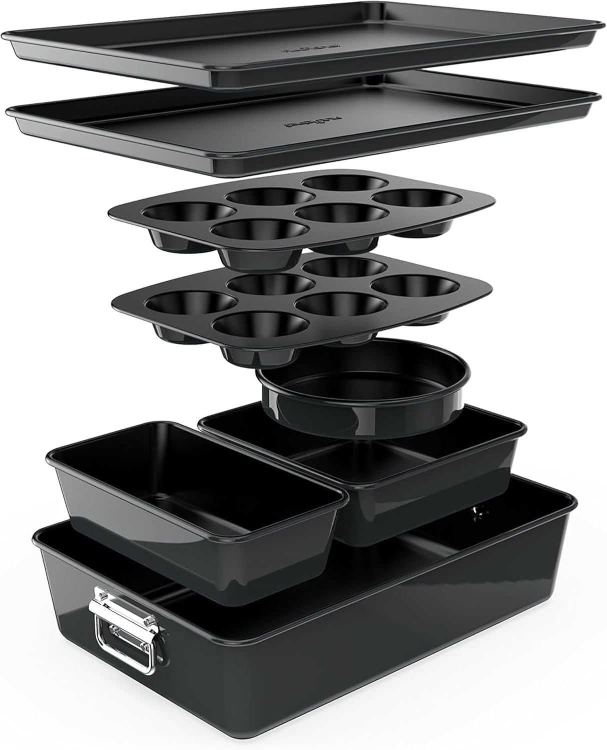 NutriChef - 8-Piece Stackable Nonstick Bakeware Set