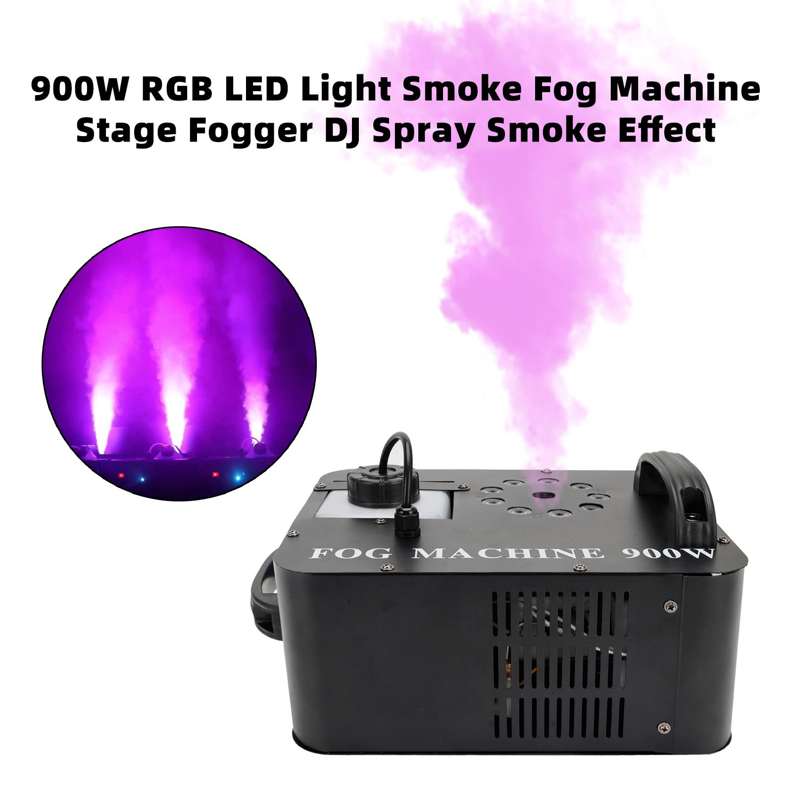 900W RGB LED Light Smoke Fog Machine Stage Fogger DJ Spray Smoke Effect