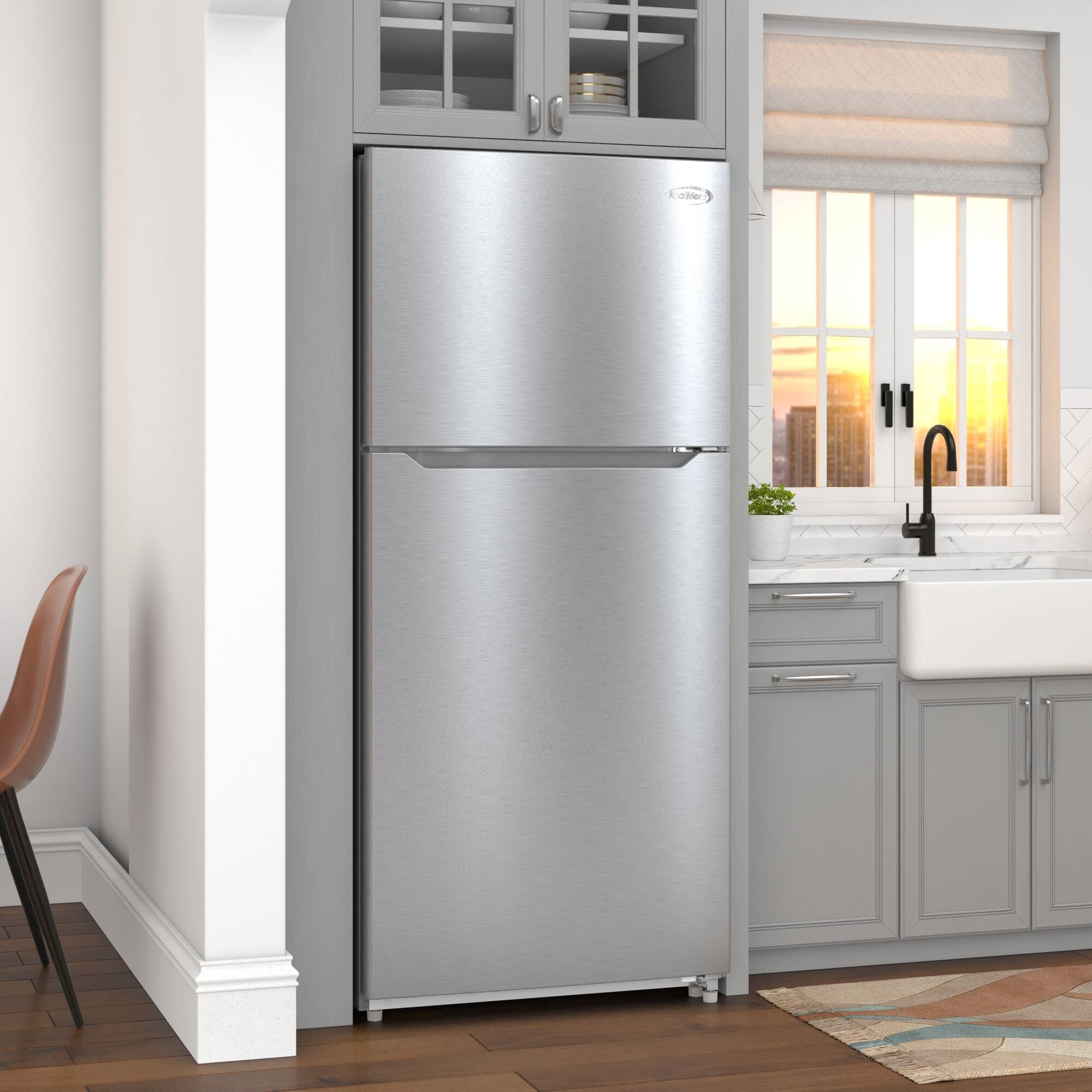 Back. Koolmore - 30 In. 20 Cu. Ft. Top-Freezer Household Refrigerator in Stainless Steel, Energy Star Certified - Stainless steel.