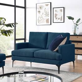 Evermore Upholstered Fabric Loveseat by Modway - Azure