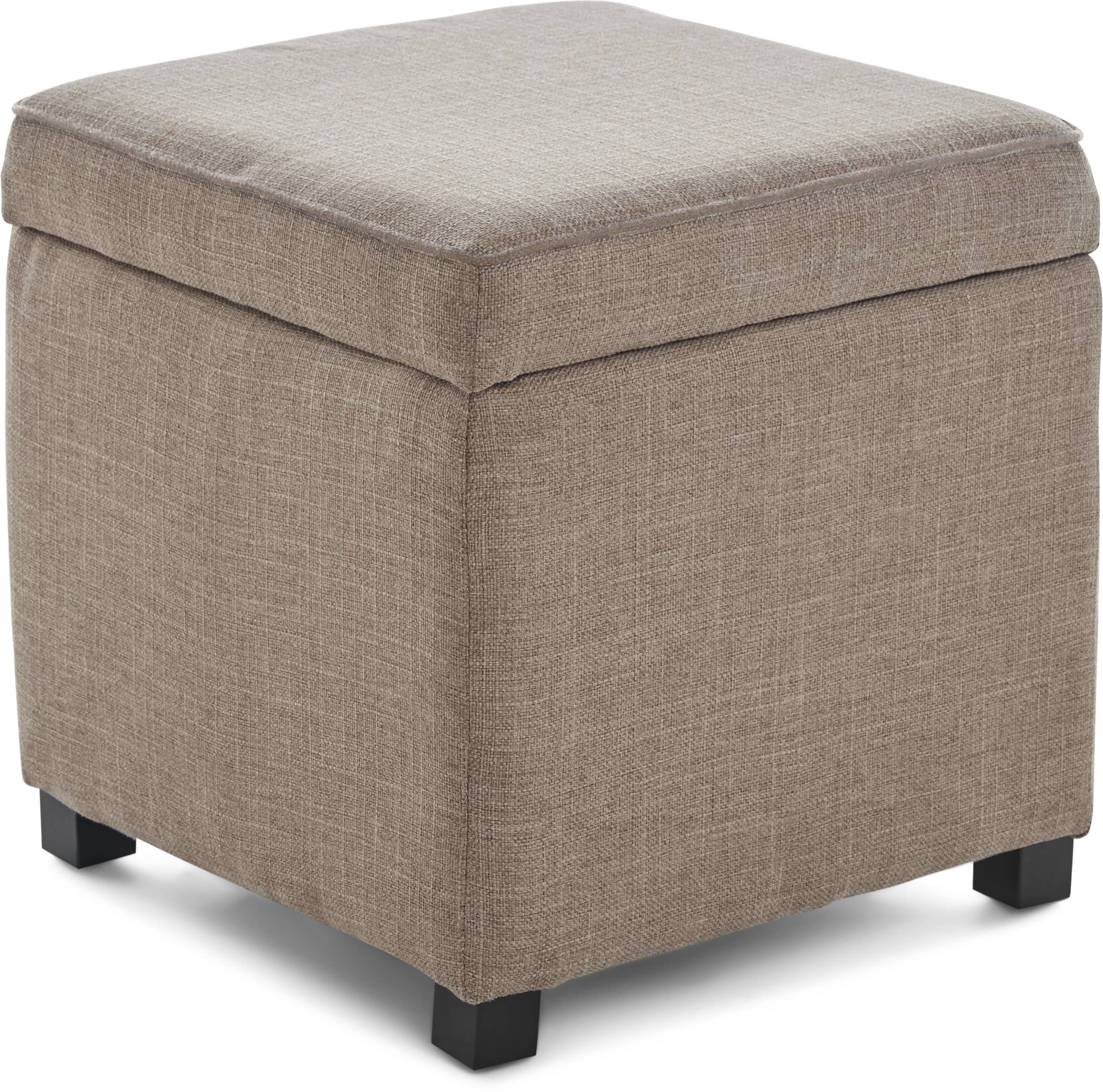 Photos - Pouffe / Bench Tommy Hilfiger  Morgan Storage Cube Ottoman - Brown OTM20007B 